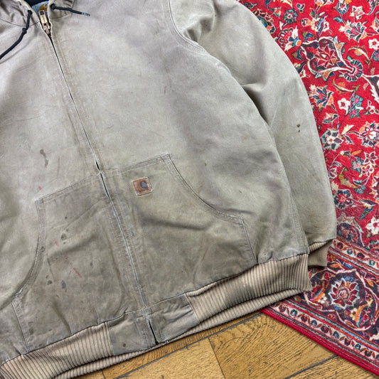 Vintage Carhartt Brown Active Hoodie Workwear Jacket - L