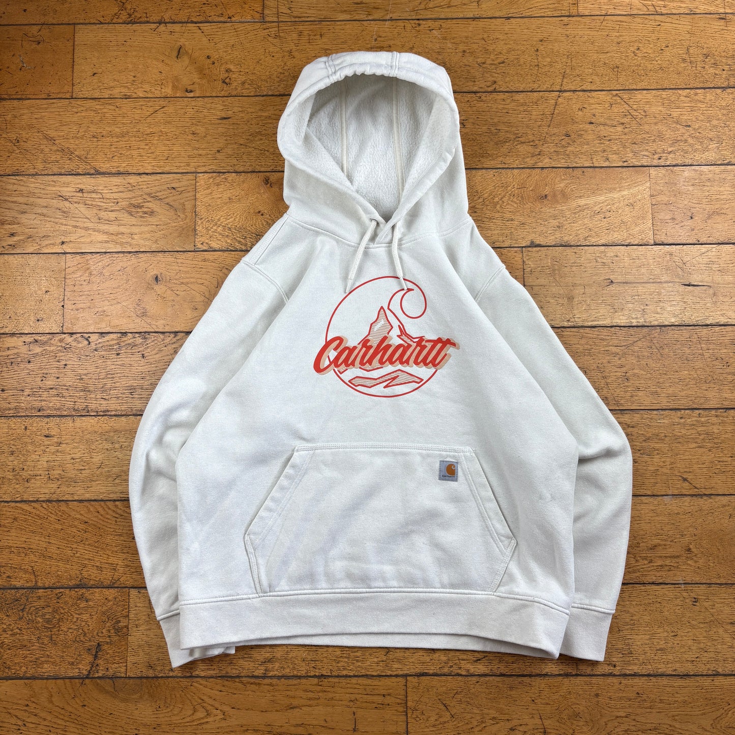 Vintage Carhartt Womens White Hoodie Sweatshirt - XL