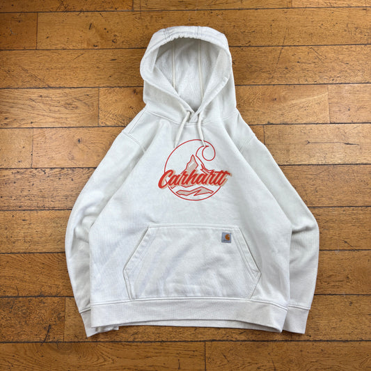 Vintage Carhartt Womens White Hoodie Sweatshirt - XL