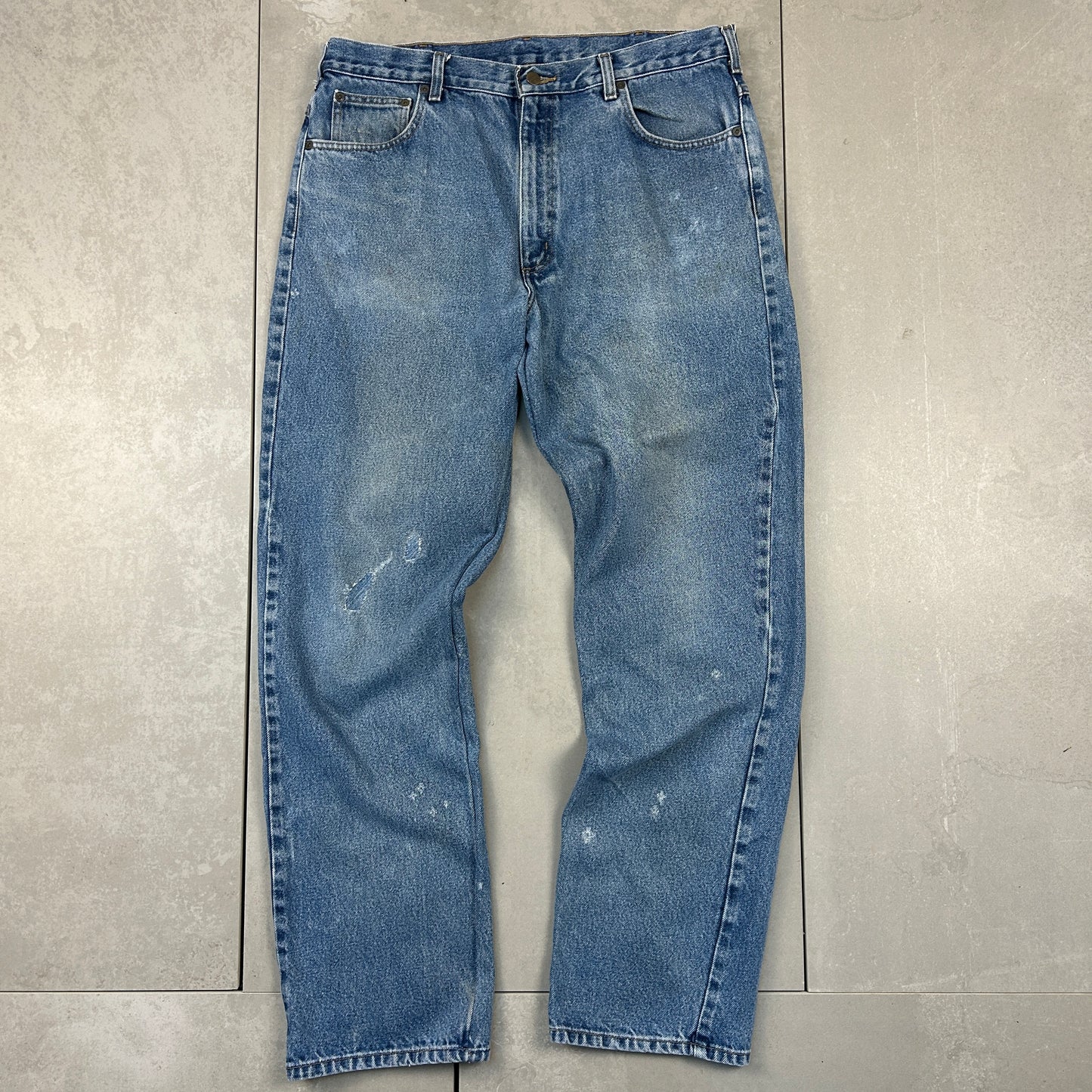 Vintage Carhartt Blue Workwear Carpenter Baggy Jeans - 38