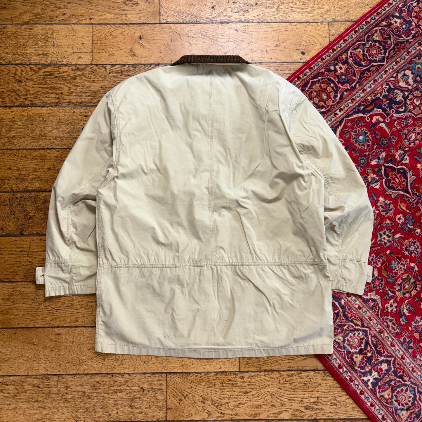 Vintage Cotton Industries Cream Fireman Clasp Trench Coat Jacket - XL