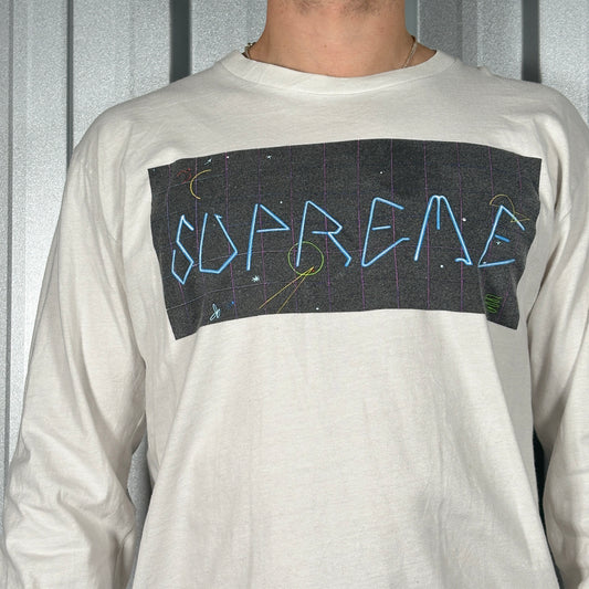 Supreme White Long Sleeve Graphic T Shirt - L
