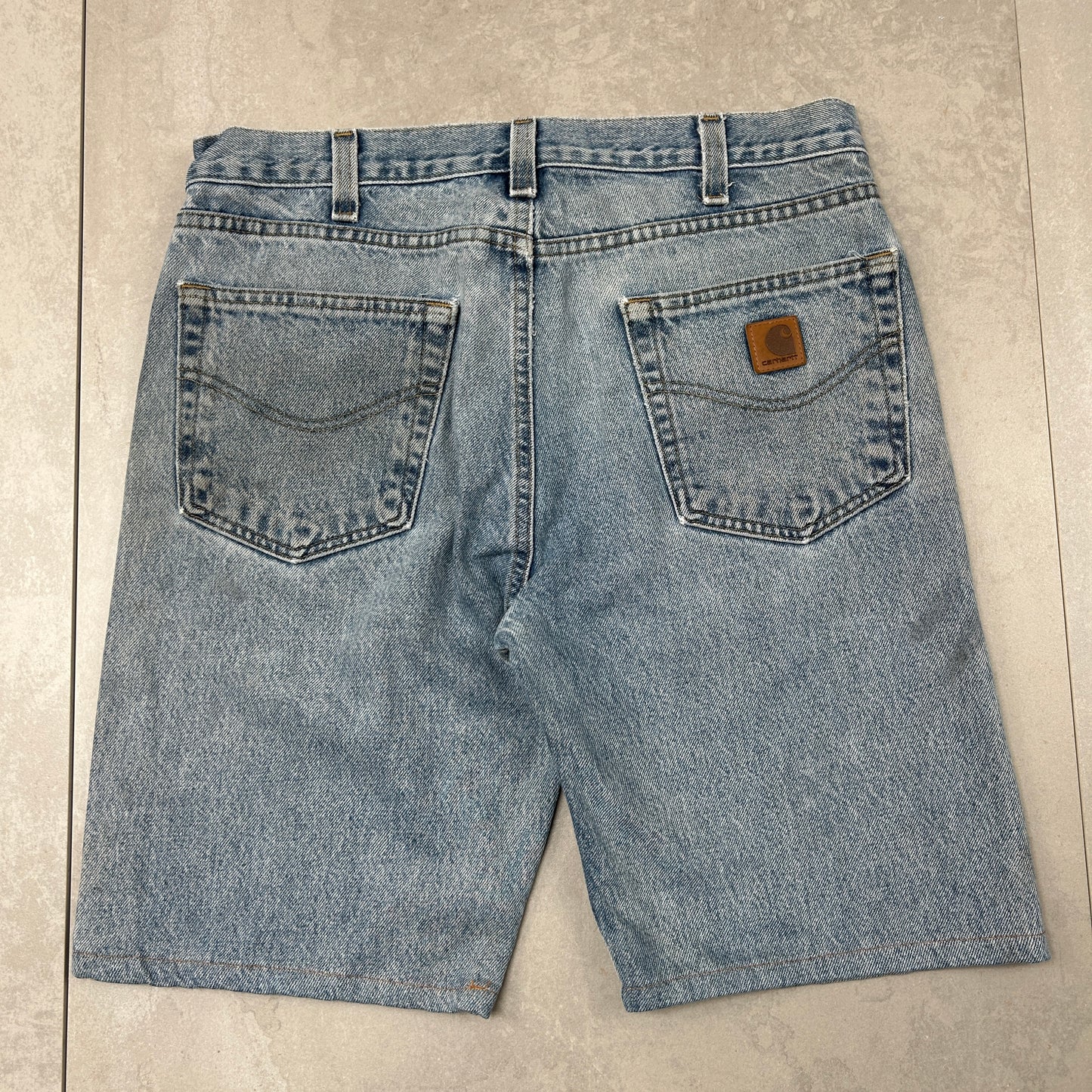 Vintage Carhartt Workwear Baggy Blue Carpenter Shorts - 33
