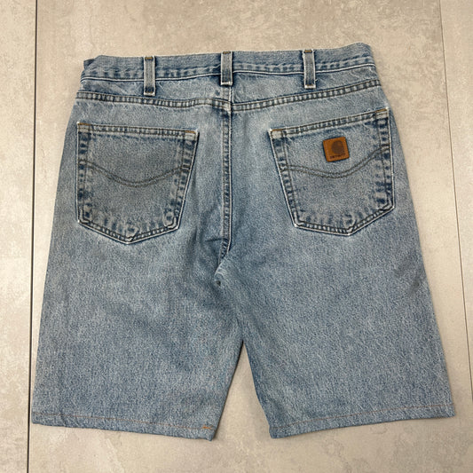 Vintage Carhartt Workwear Baggy Blue Carpenter Shorts - 33