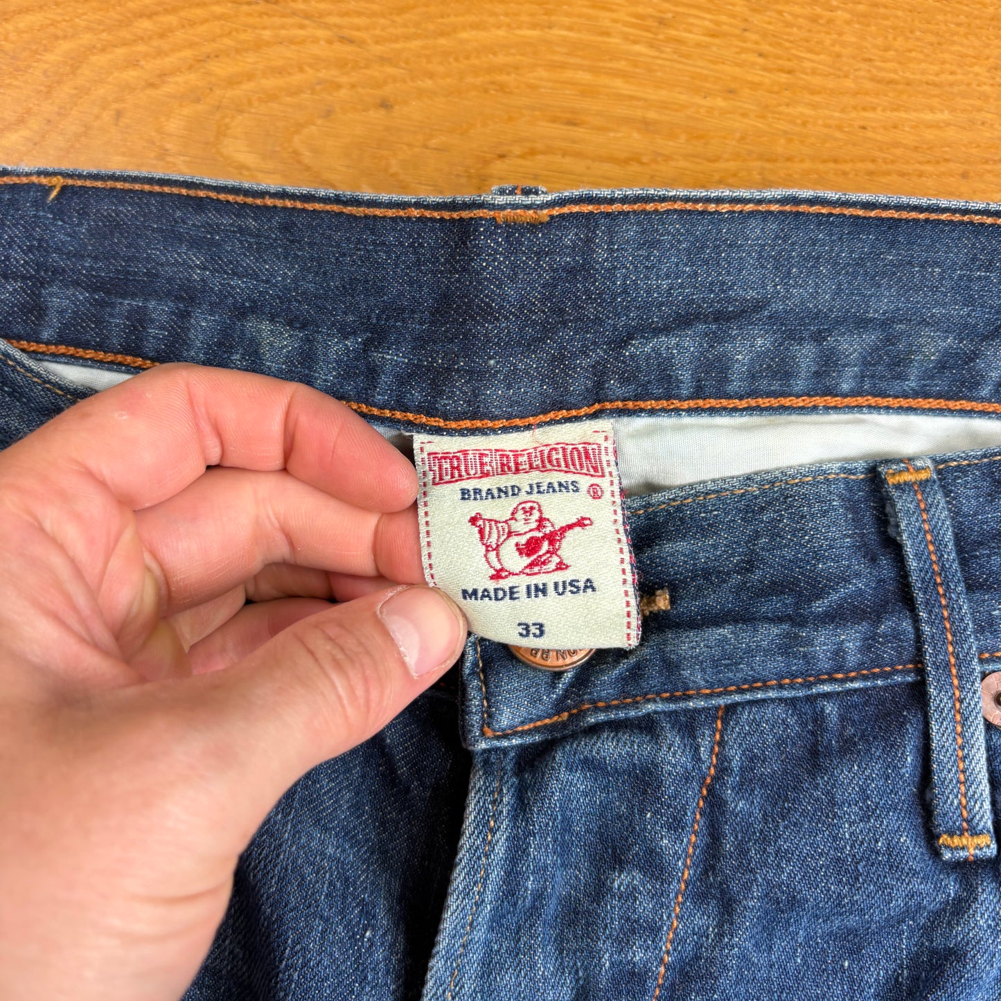 Vintage True Religion Blue baggy Embroidered Y2K Shorts Jorts - 36