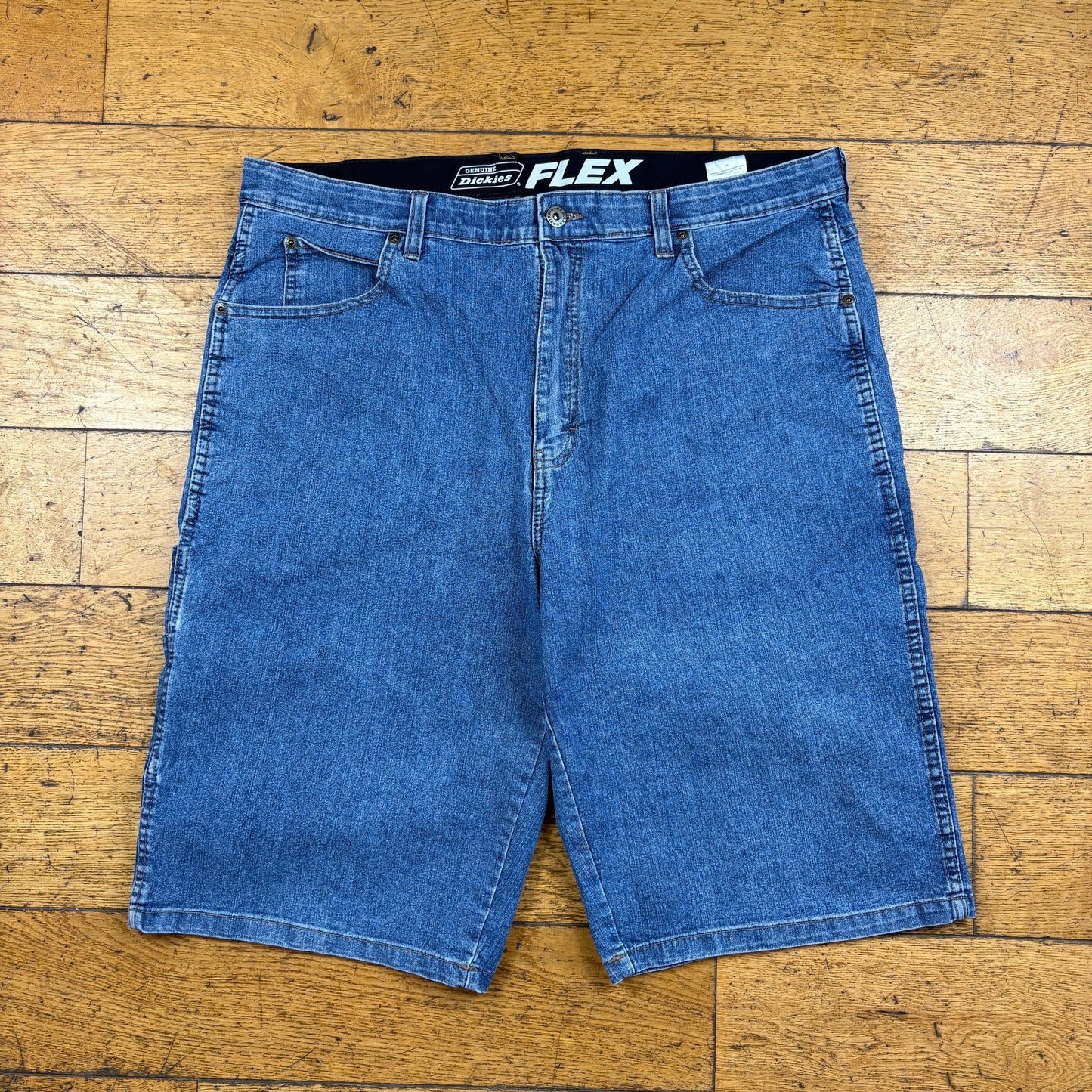 Vintage Dickies Workwear Carpenter Baggy Blue Shorts - 38