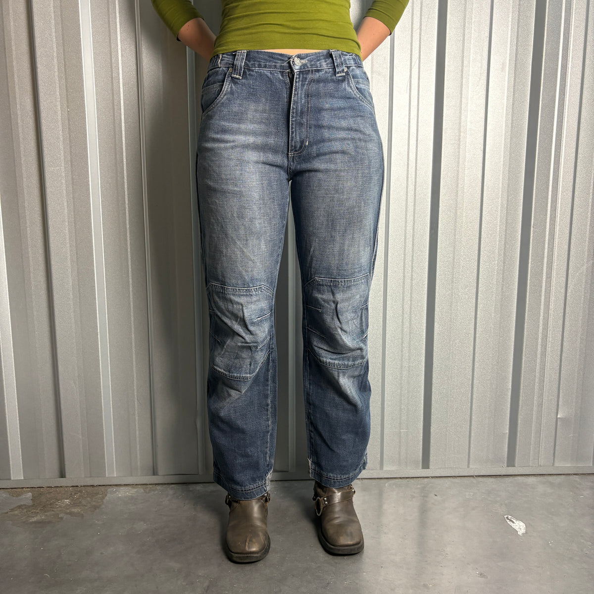 Embroidered Blue Japanese Denim Hip Hop Y2K Baggy Jeans - 28S