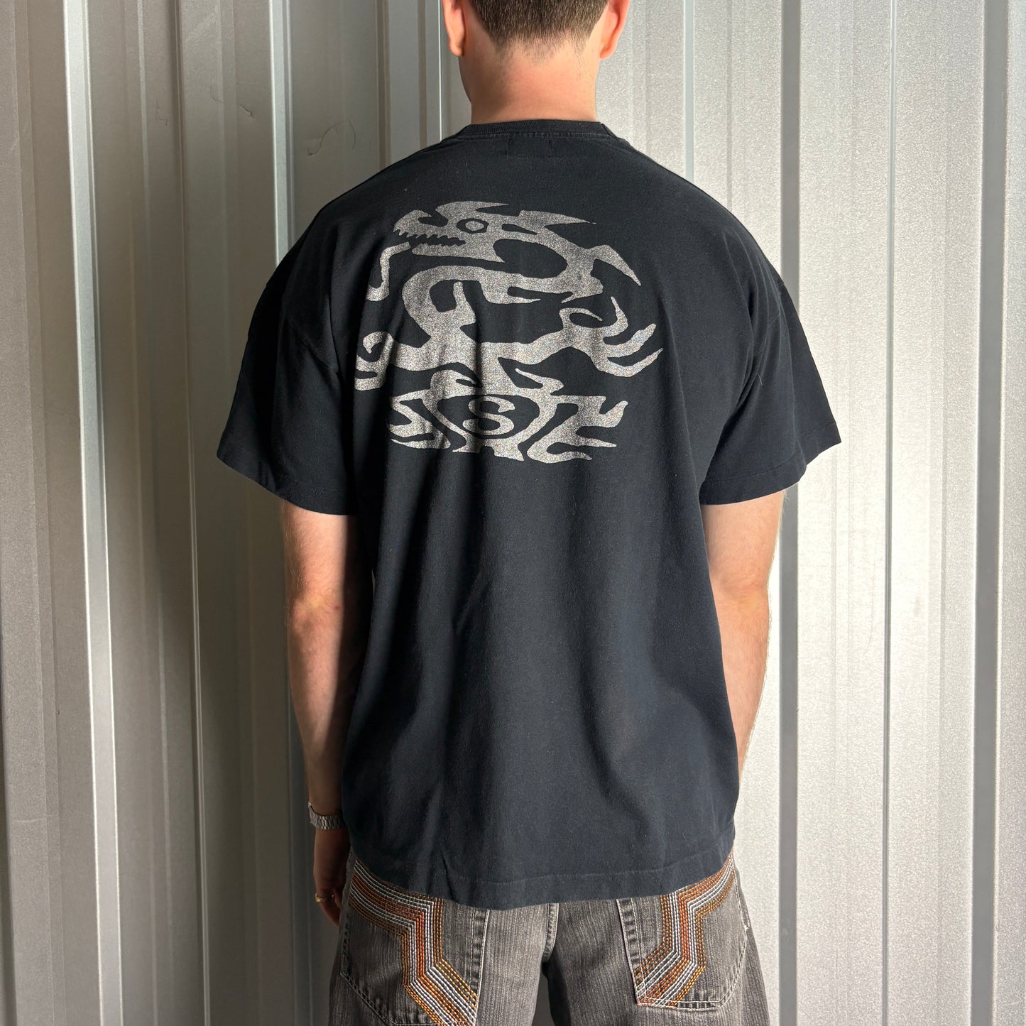 Vintage Schott Black Graphic T-Shirt - M