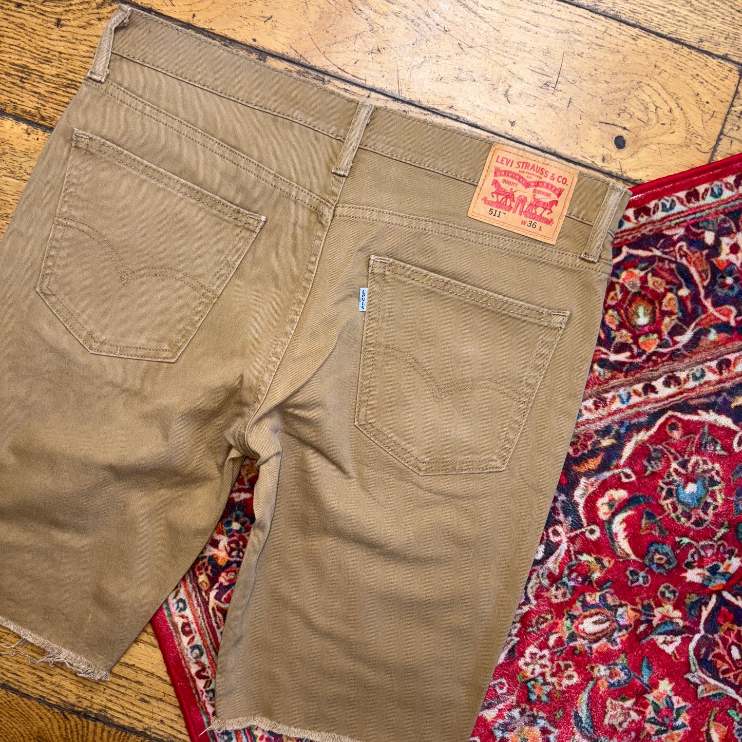 Vintage Levis 511 Slim Brown Denim Shorts - 36