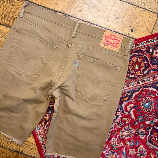 Vintage Levis 511 Slim Brown Denim Shorts - 36