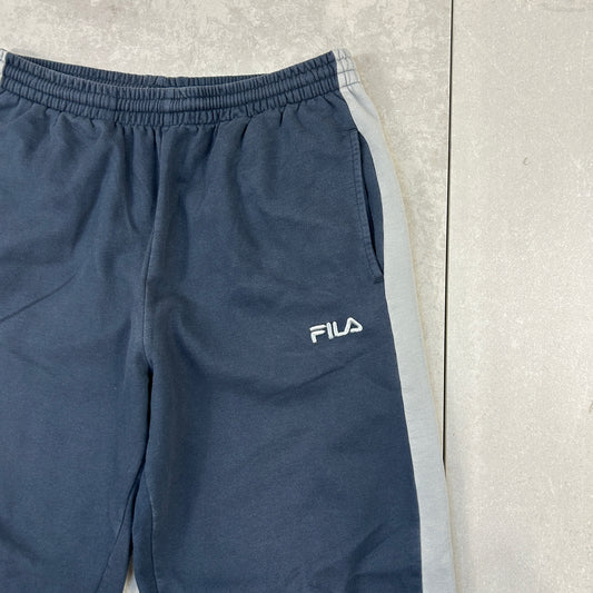 Vintage Fila Embroidered Navy Baggy Sweatpants - M