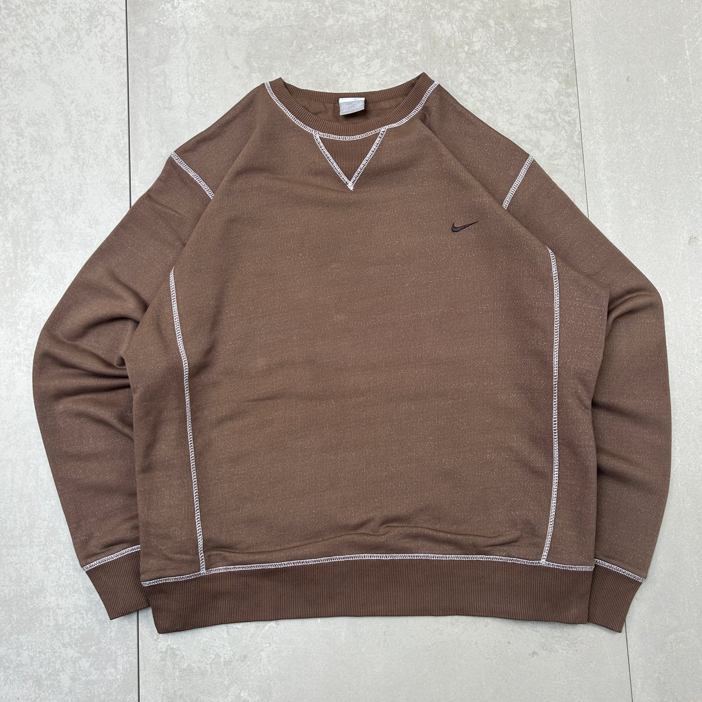Vintage Nike Brown Embroidered Sweatshirt - L