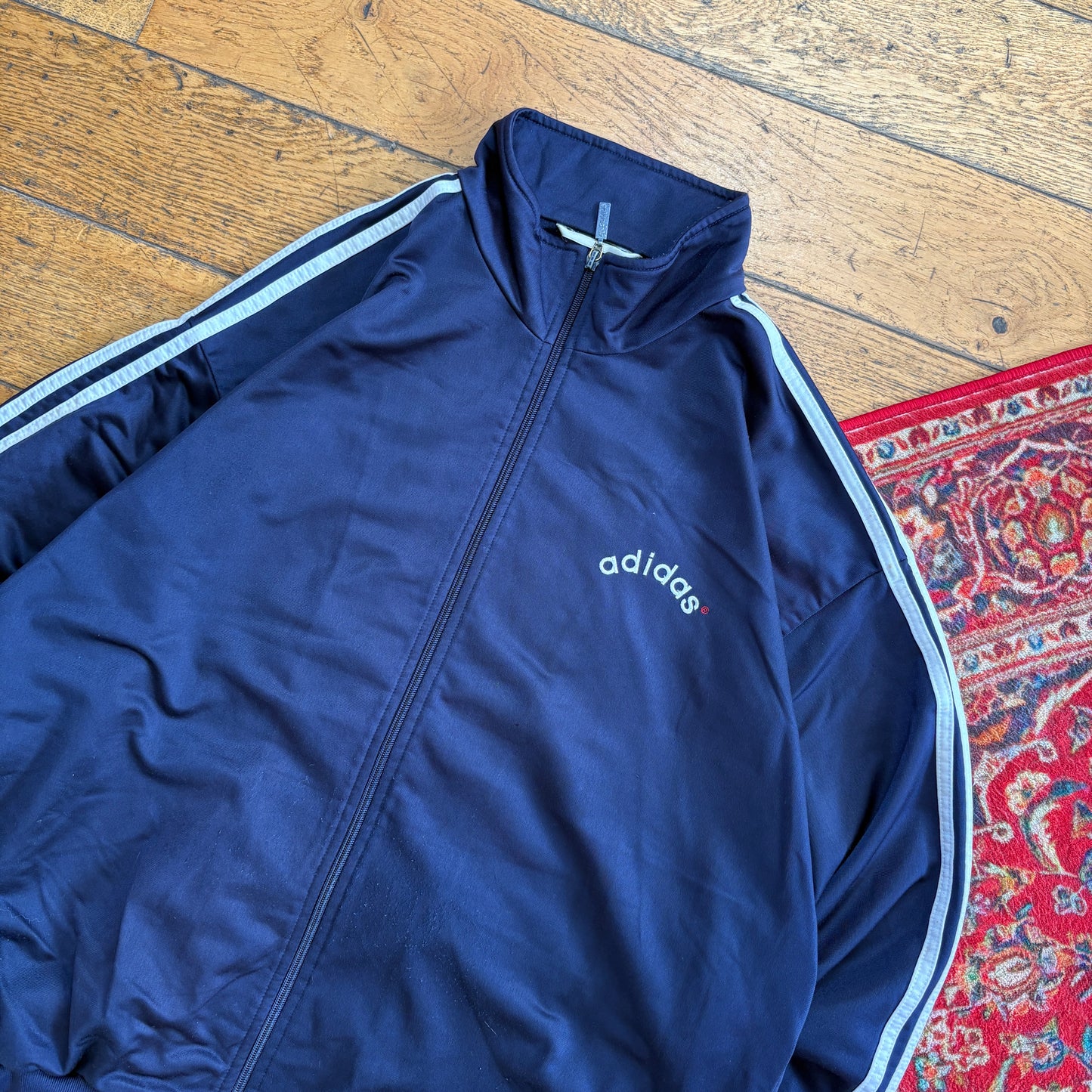 Vintage 90s Adidas Navy Tracksuit Track Shell Windbreaker Jacket - L