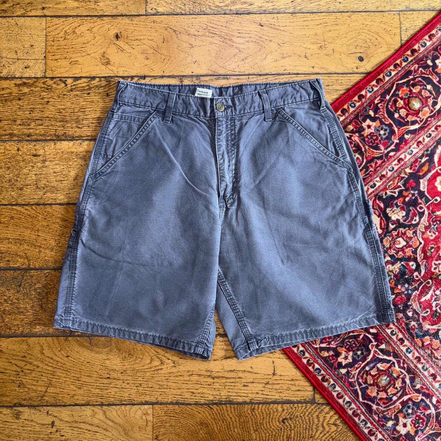 Vintage Carhartt Grey Workwear Baggy Carpenter Shorts - 32