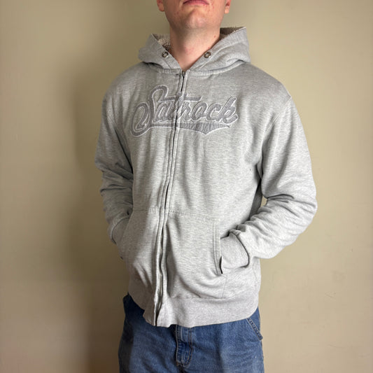 Vintage Saltrock Fleece Lined Grey Surfwear Hoodie Sweatshirt - L