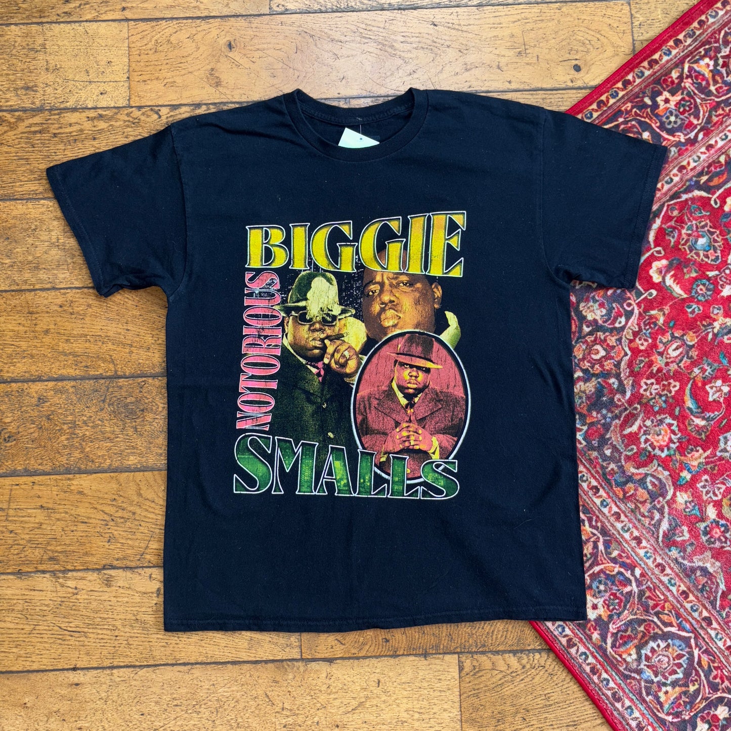 Vintage Biggie Smalls Black Rap Y2K Graphic T-Shirt - S