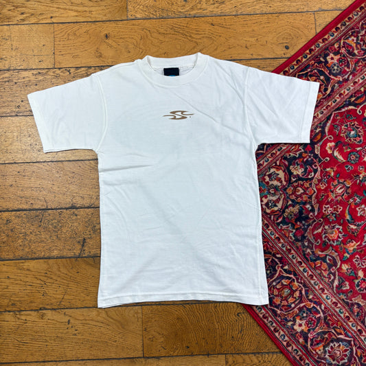 Vintage 1999 Squalo Surfwear White Single Stitch Graphic T-Shirt - XS