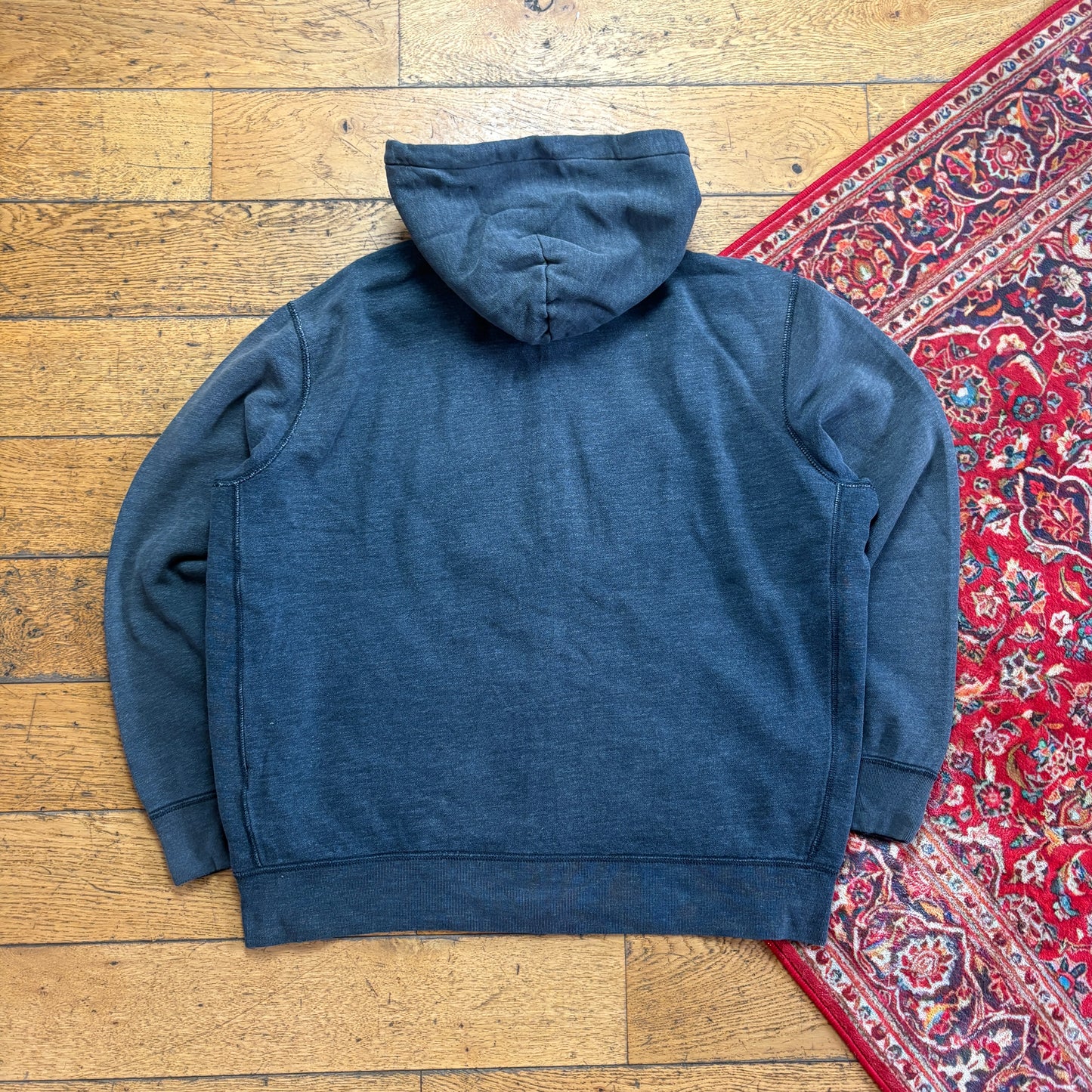 Vintage Ralph Lauren Grey Zip Hoodie Embroidered Sweatshirt - 2XL