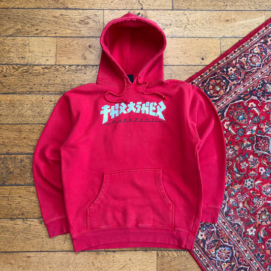 Vintage Thrasher Red Skate Hoodie Sweatshirt - L