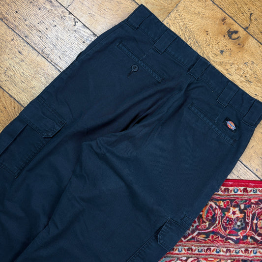 Vintage Dickies 874 Black Baggy Cargo Skate Chino Trousers - 32