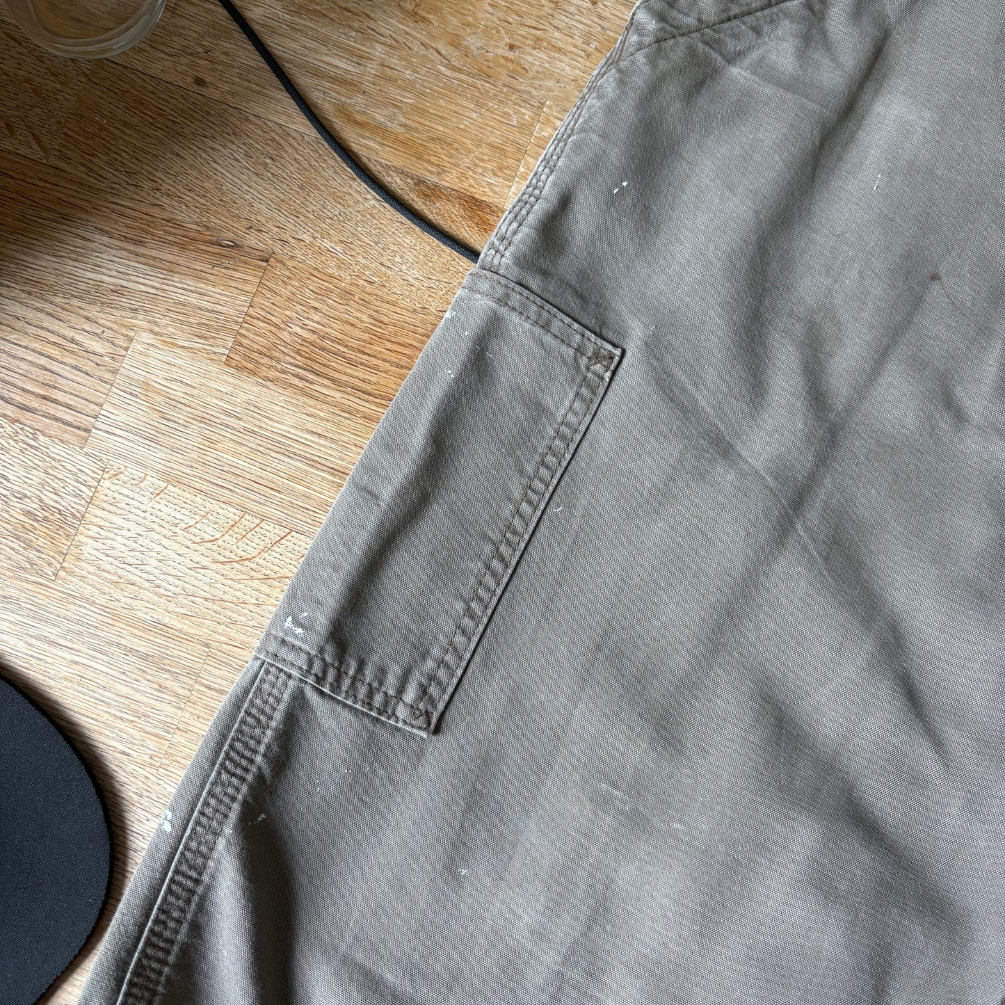 Vintage Carhartt Brown Grey Workwear Carpenter Baggy Trousers - 36L