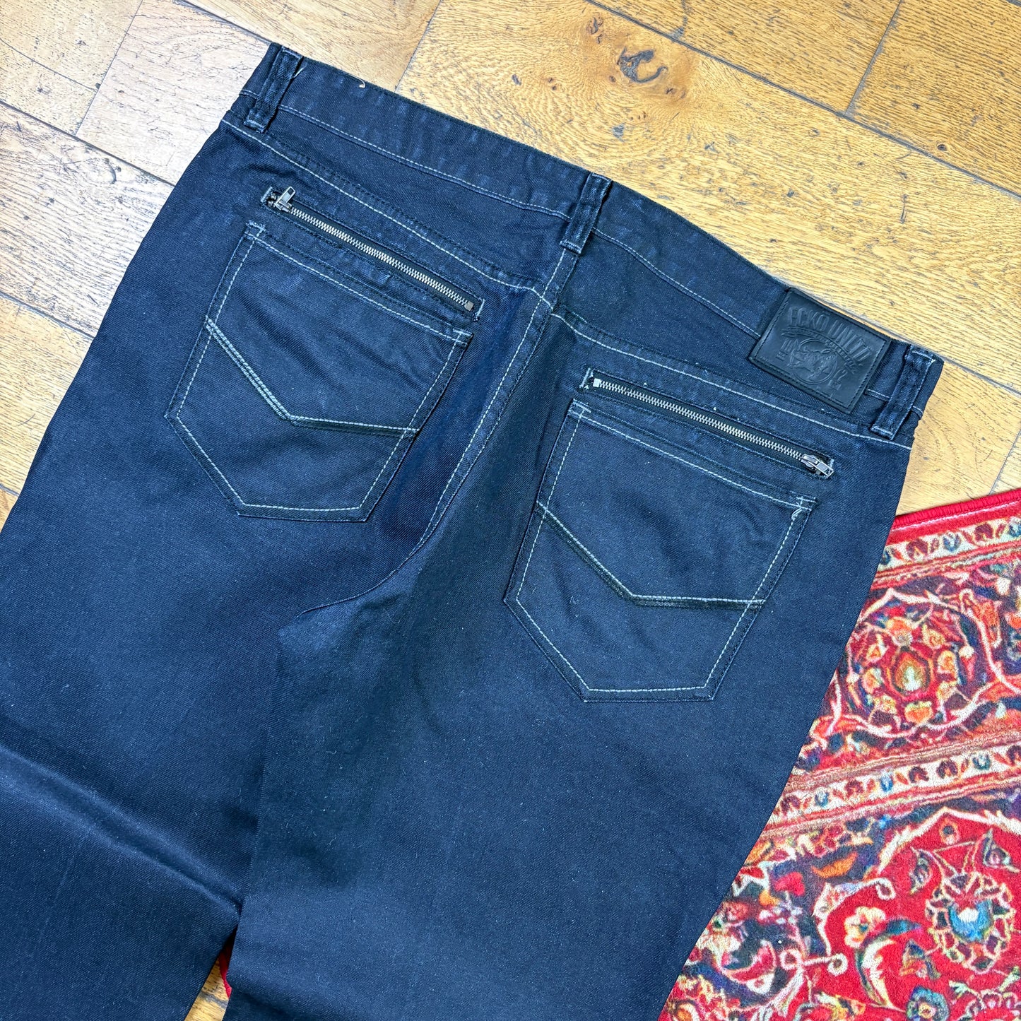 Vintage Ecko Unltd Blue Embroidered Y2K Hip Hop Straight Jeans - 42