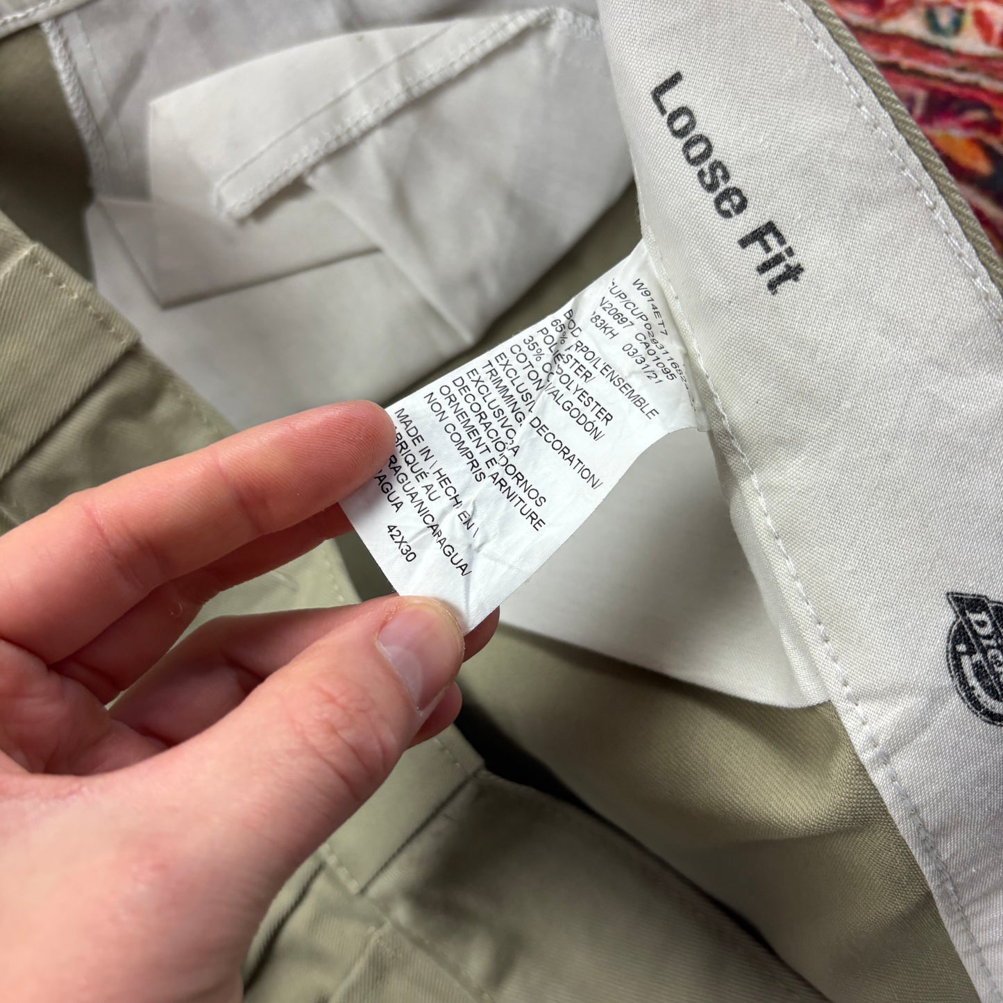 Vintage Dickies Cream 874 Skate Baggy Chino Trousers - 42