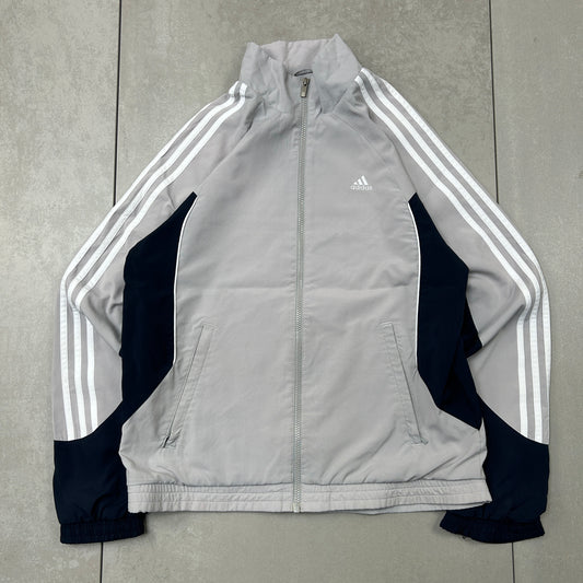 Vintage Adidas Grey Tracksuit Track Shell Windbreaker Jacket - M