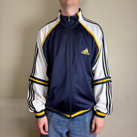 Vintage Adidas 90s Navy White Tracksuit Track Jacket - XL