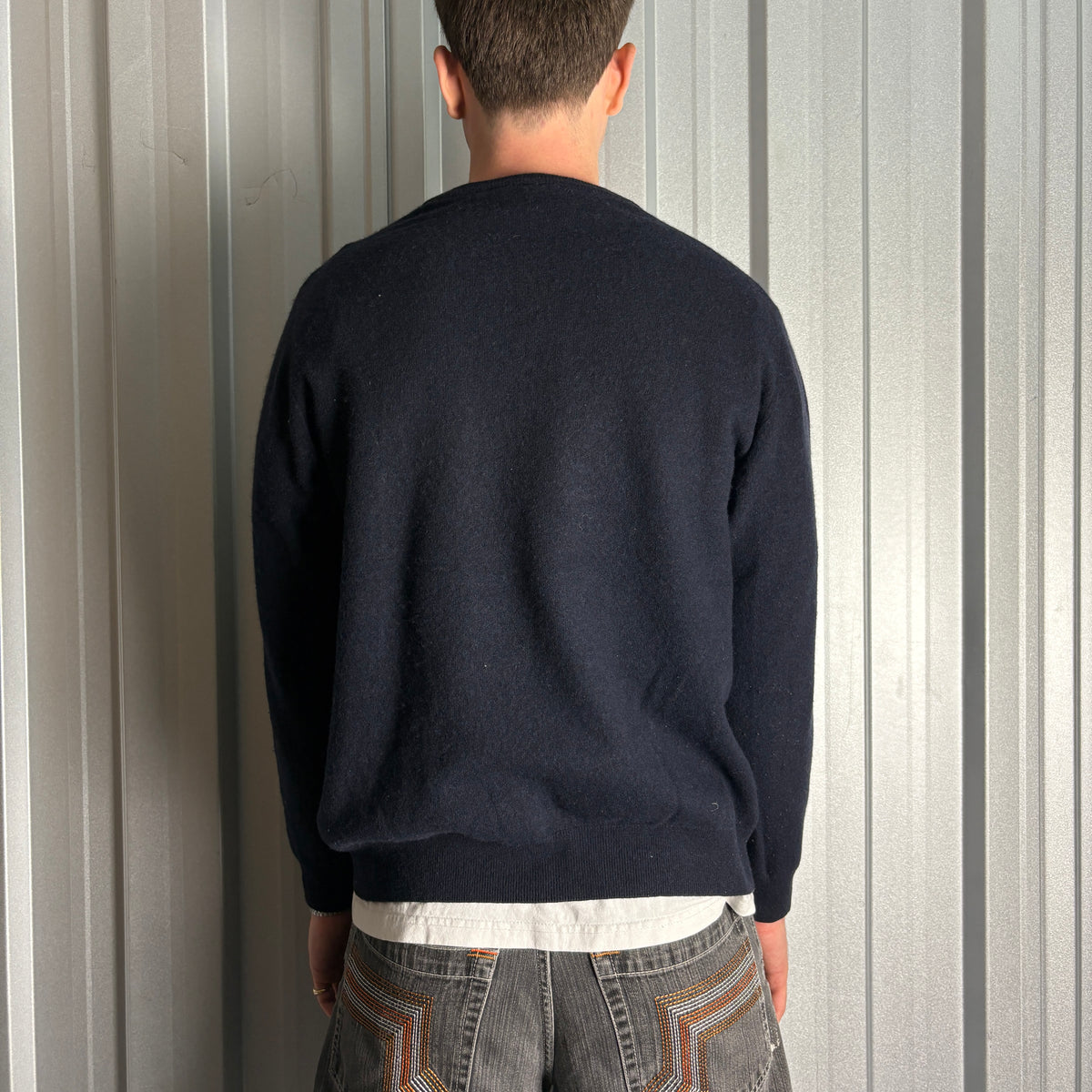 Vintage Lacoste Navy Wool Blend Crewneck Knit Jumper - L