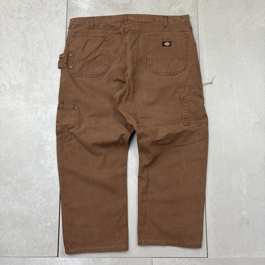 Vintage Dickies Workwear Carpenter Brown Baggy Trousers - 42