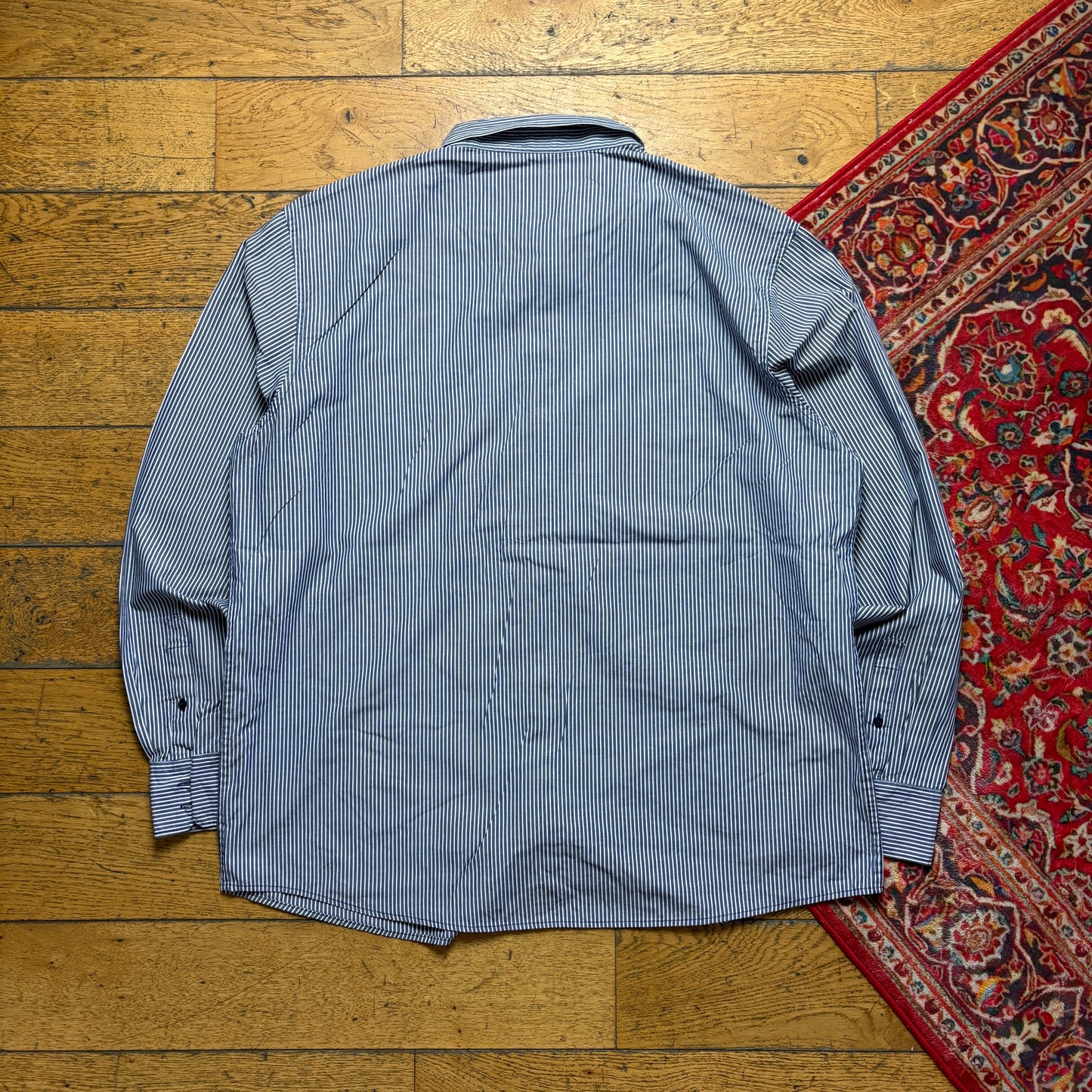 Vintage Oakley Blue Stripe Embroidered Shirt - 2XL