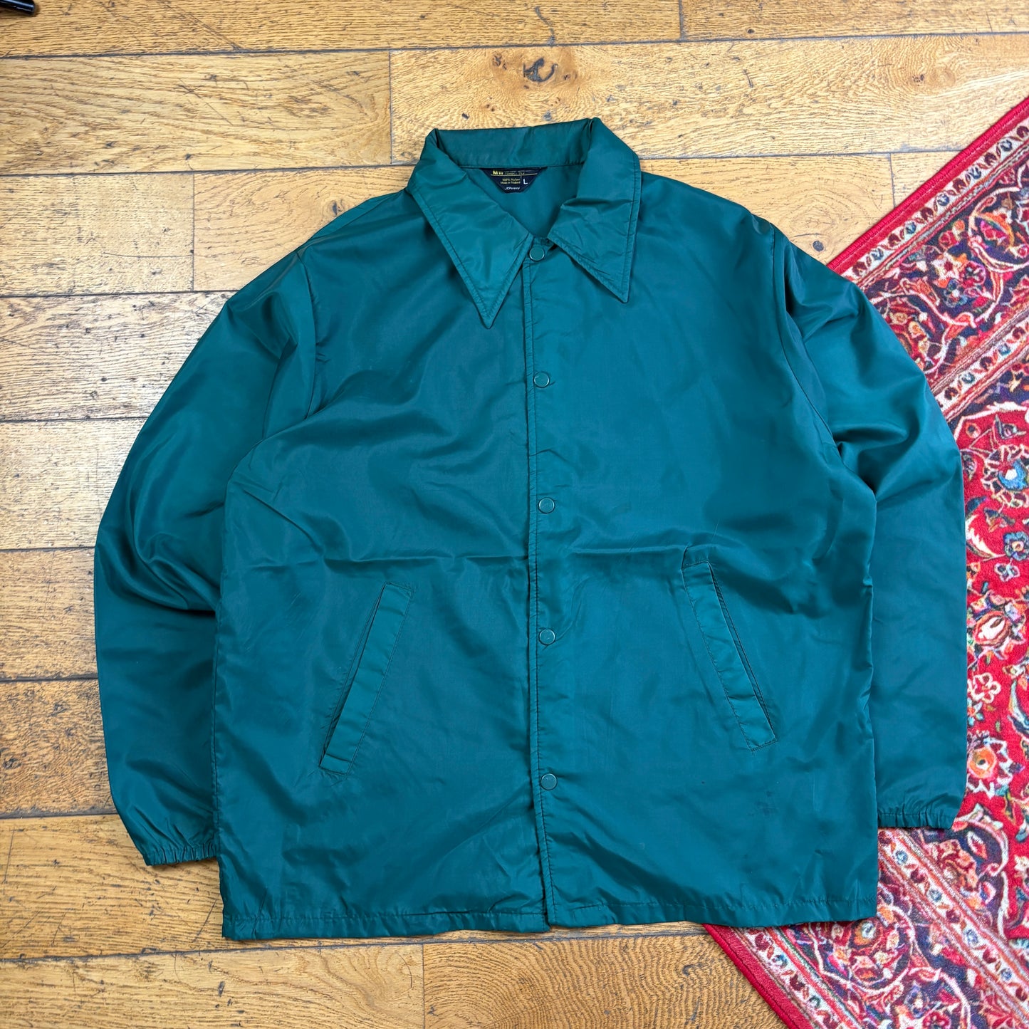 Vintage Green Nylon Coach Harrington Jacket - L