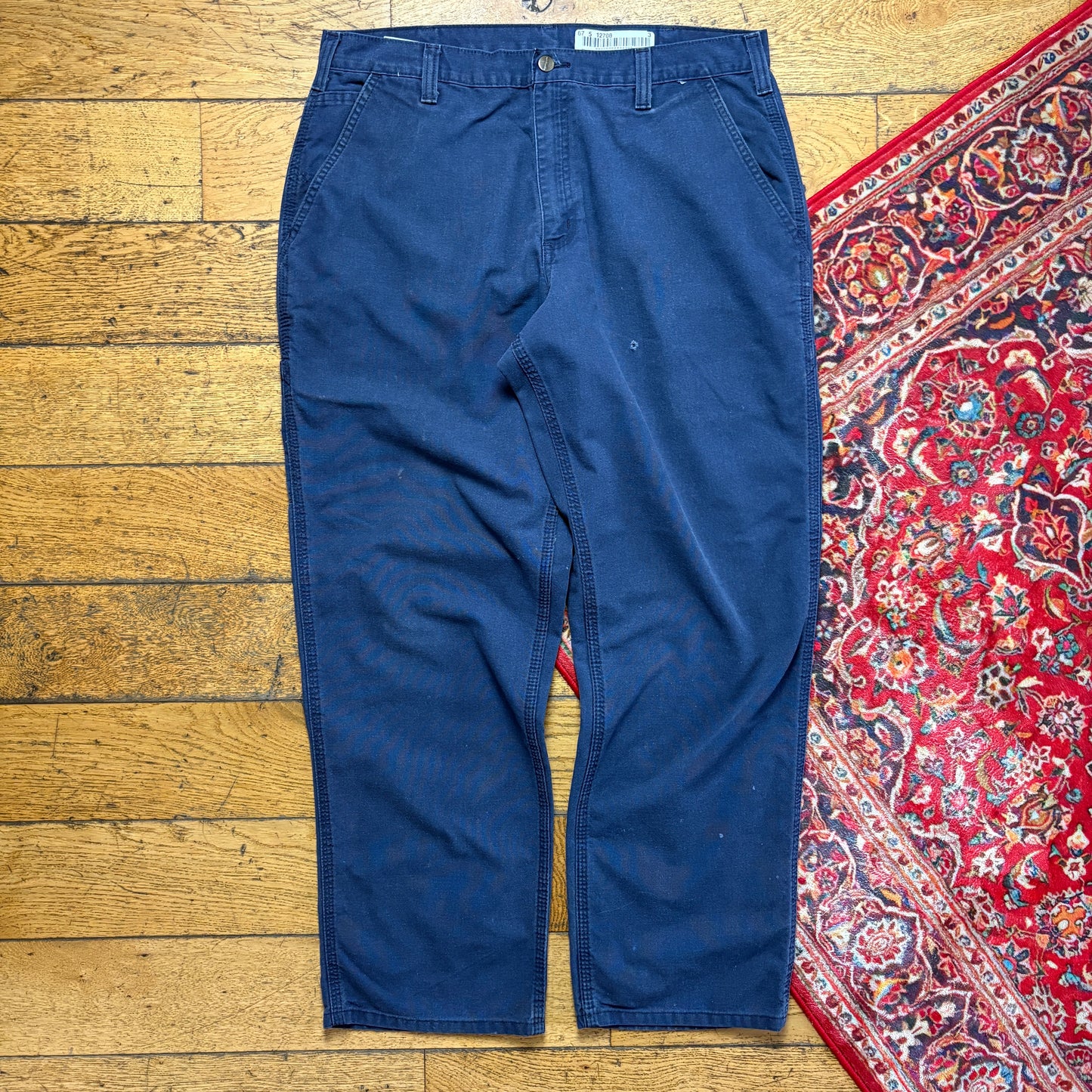 Vintage Carhartt Workwear Carpenter Navy Baggy Trousers - 36R