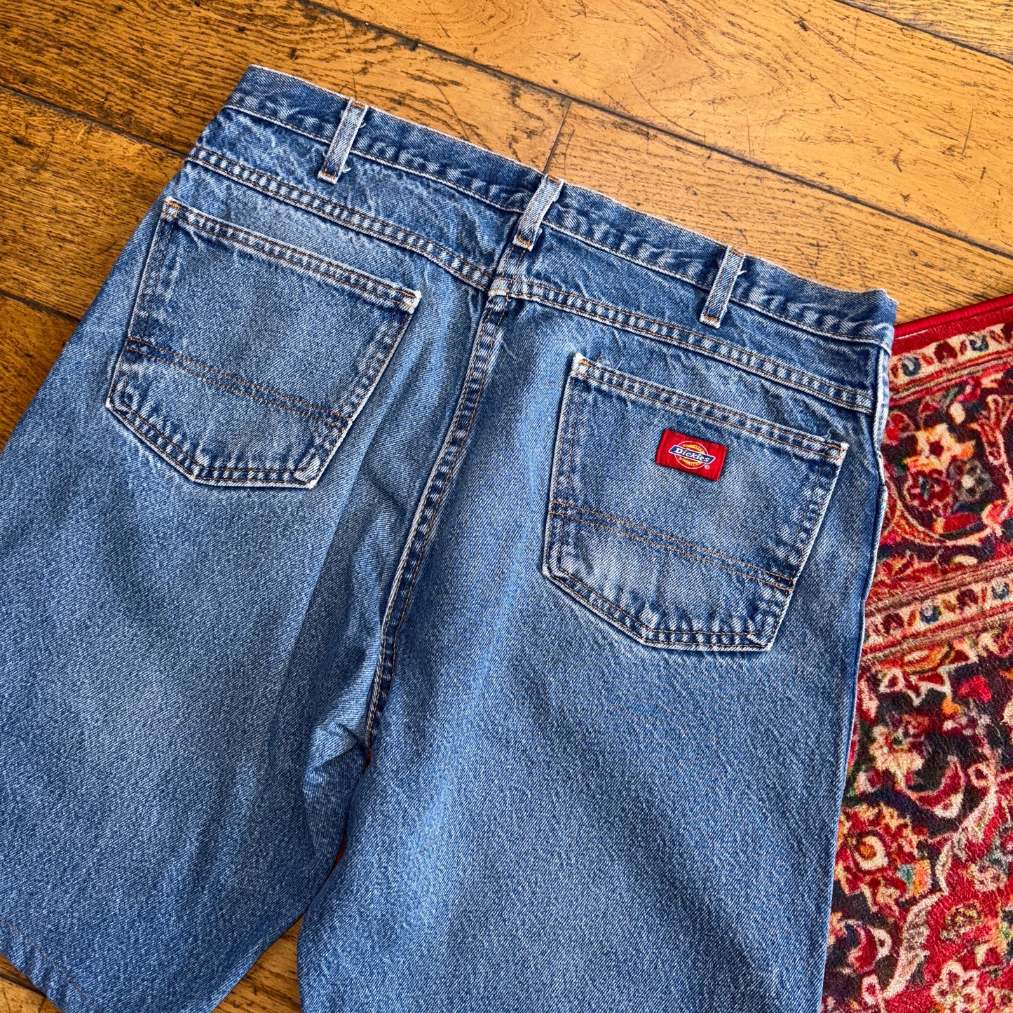 Vintage Dickies Workwear Carpenter Blue Baggy Shorts - 36