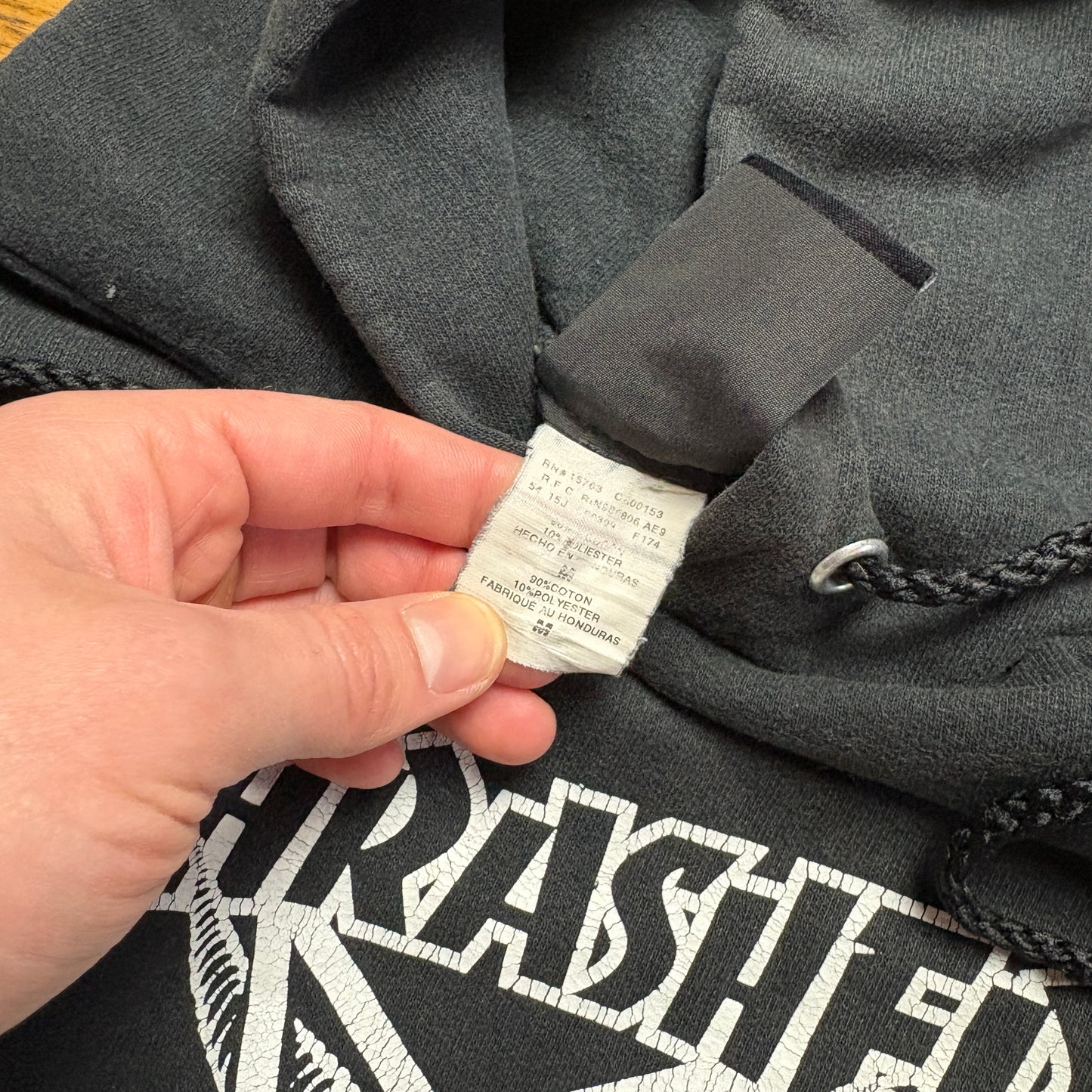 Vintage Thrasher Black Skate Hoodie Sweatshirt - L