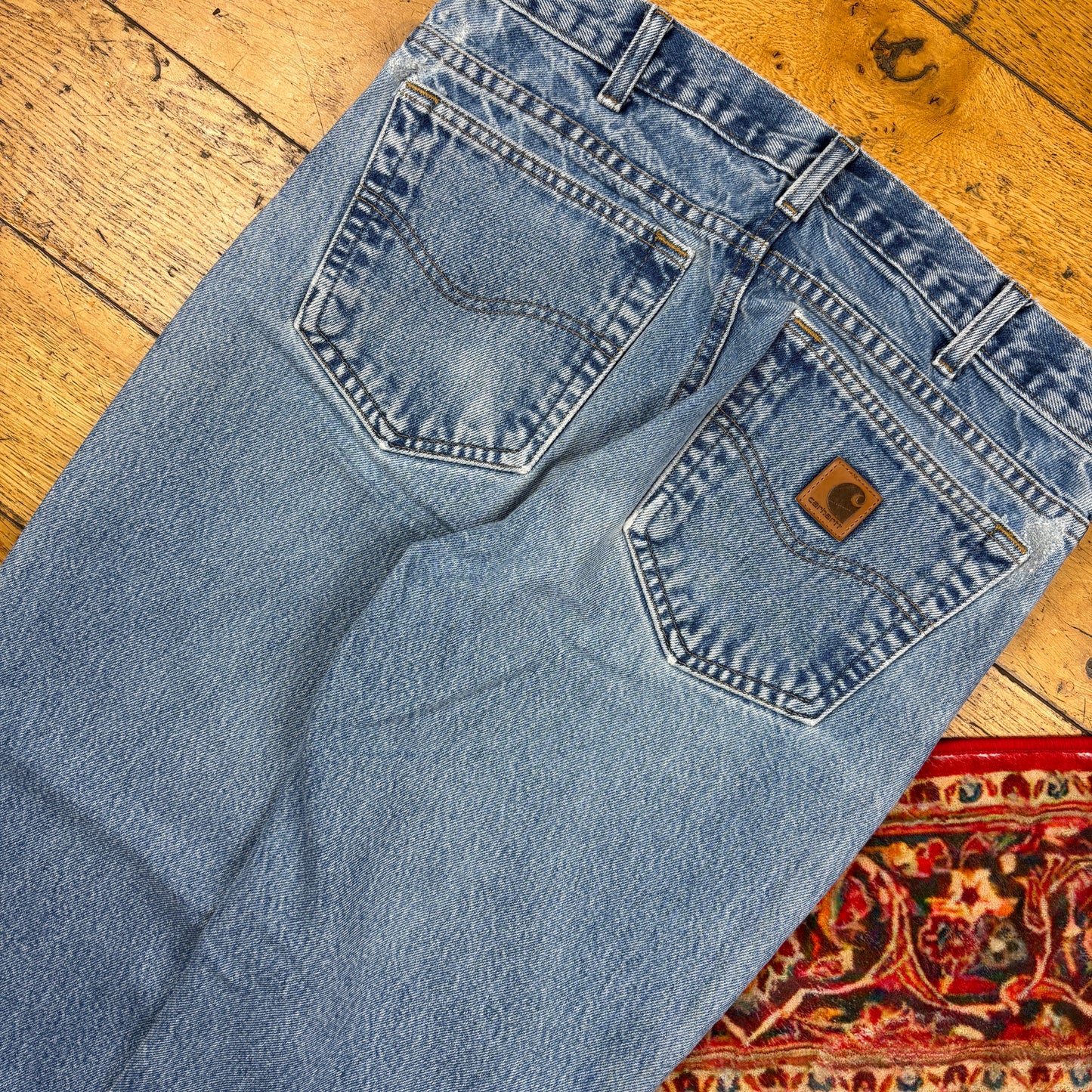 Vintage Carhartt Blue Workwear Carpenter Baggy Jeans - 32