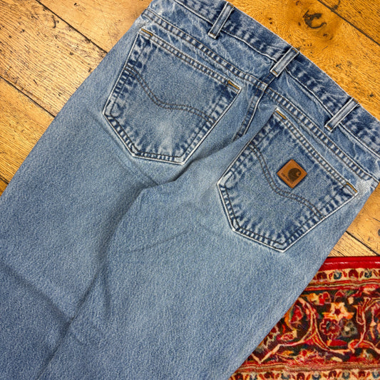 Vintage Carhartt Blue Workwear Carpenter Baggy Jeans - 32