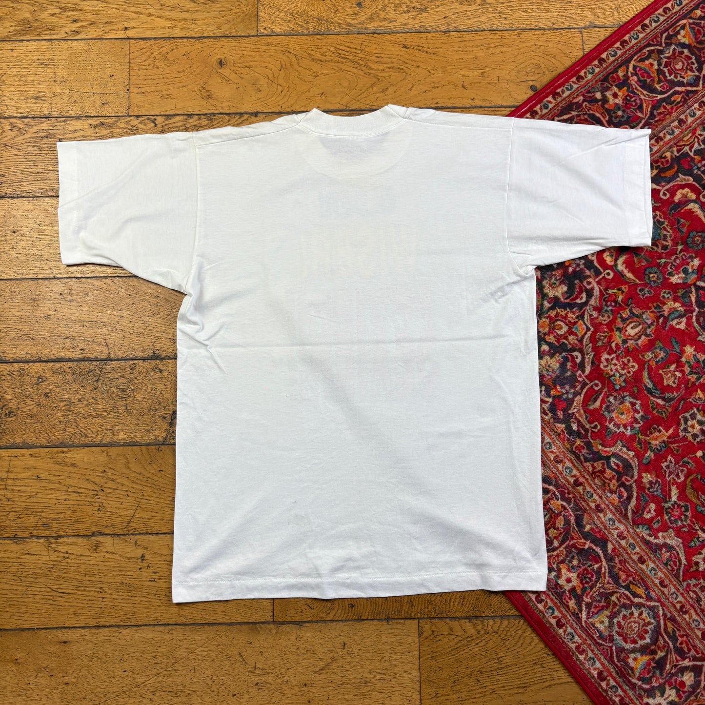 Vintage 1993 Funny Slogan White Single Stitch Graphic T-Shirt - S