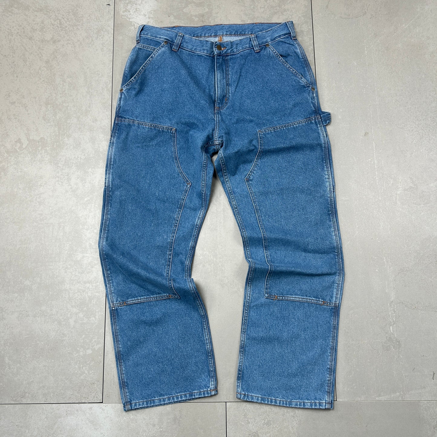 New Carhartt Double Knee Carpenter Blue Jeans - 36