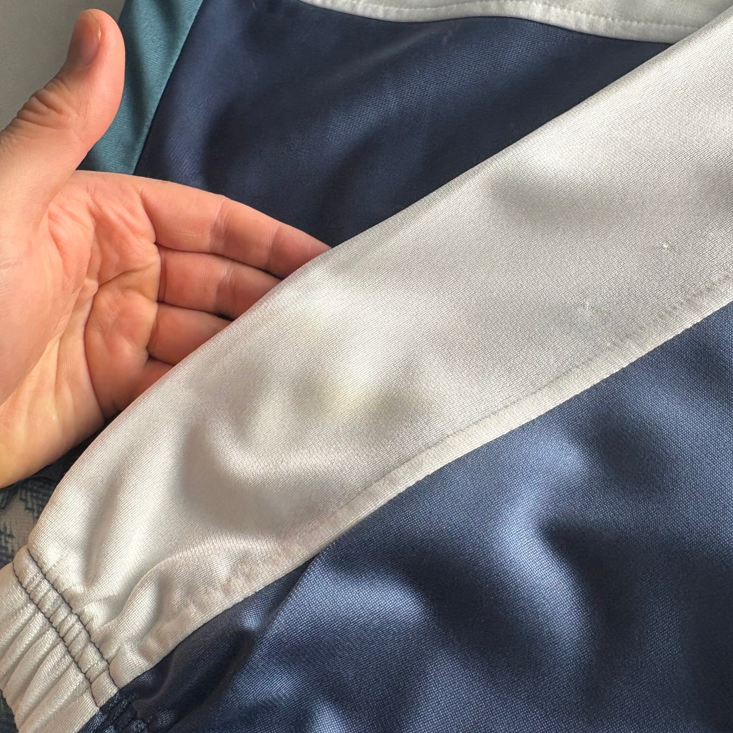 Vintage Sergio Tacchini 90s Blue White Tracksuit Track Shell Jacket - L