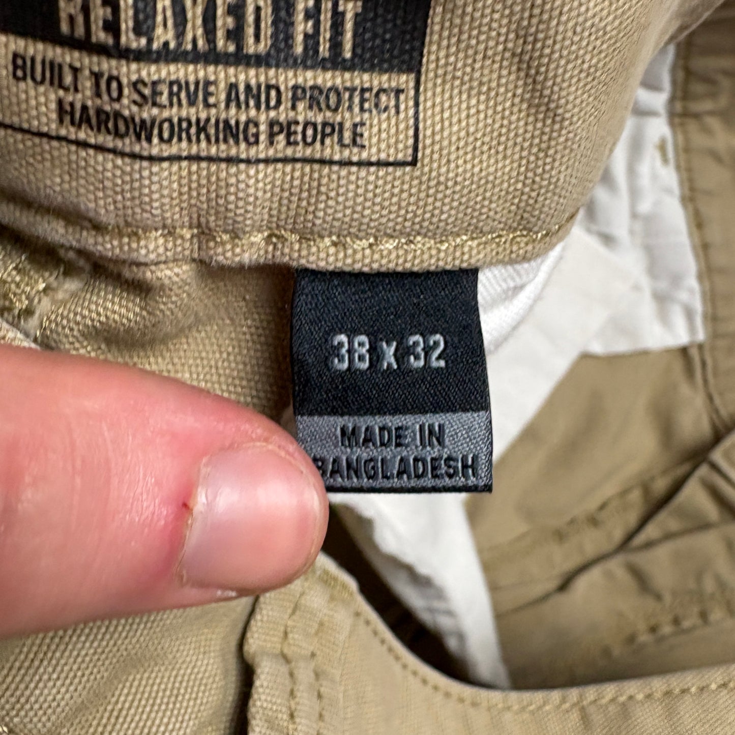 Vintage Carhartt Workwear Cream Cargo Carpenter Baggy Trousers - 38R