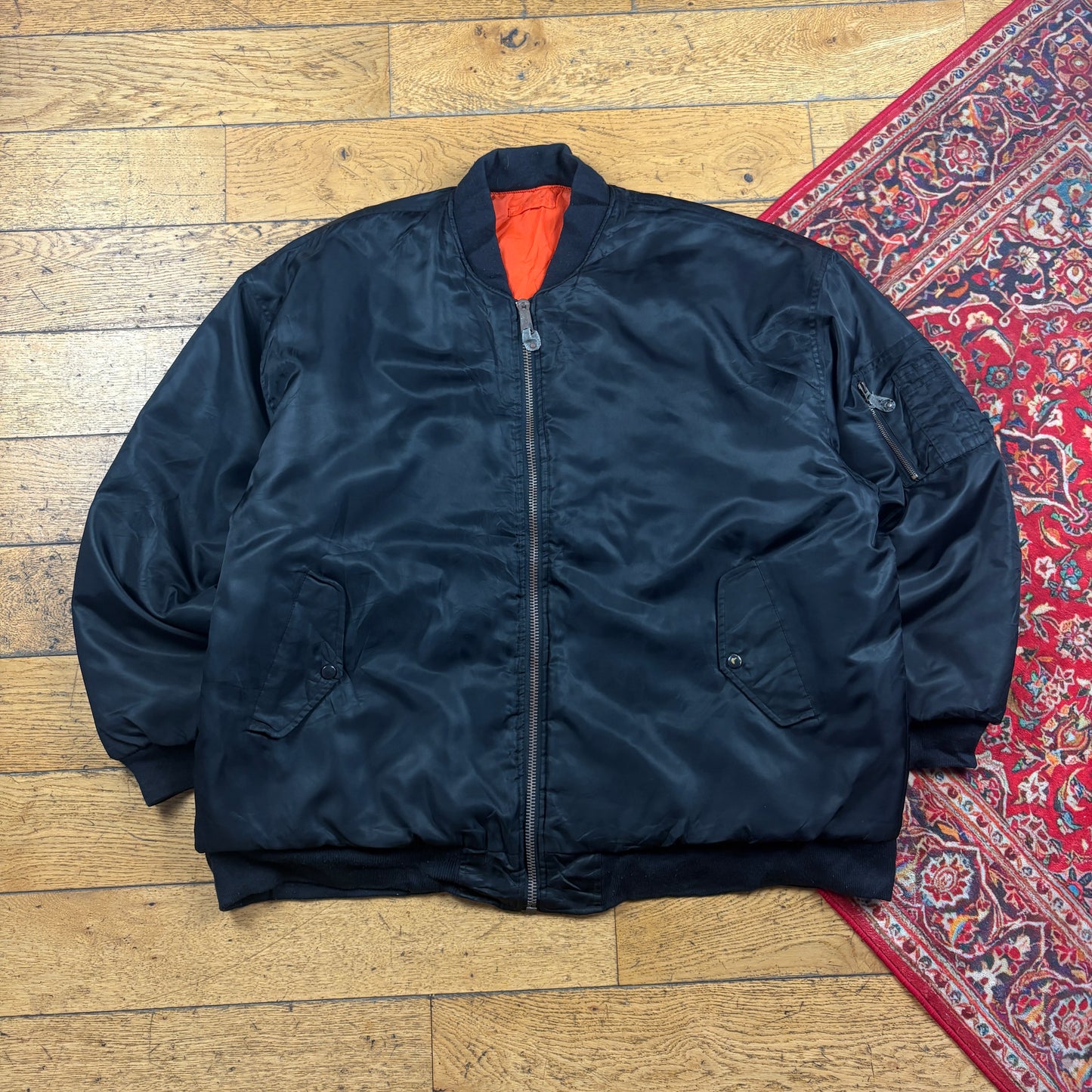 Vintage Black MA-1 Bomber Jacket - XXXL