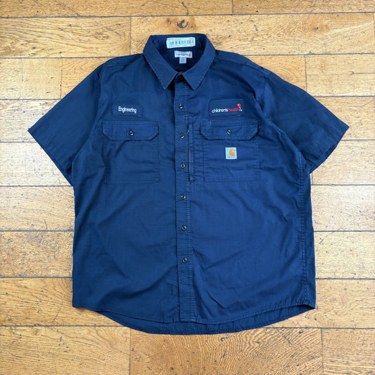 Vintage Carhartt Navy Workwear Short Sleeve Shirt - XL