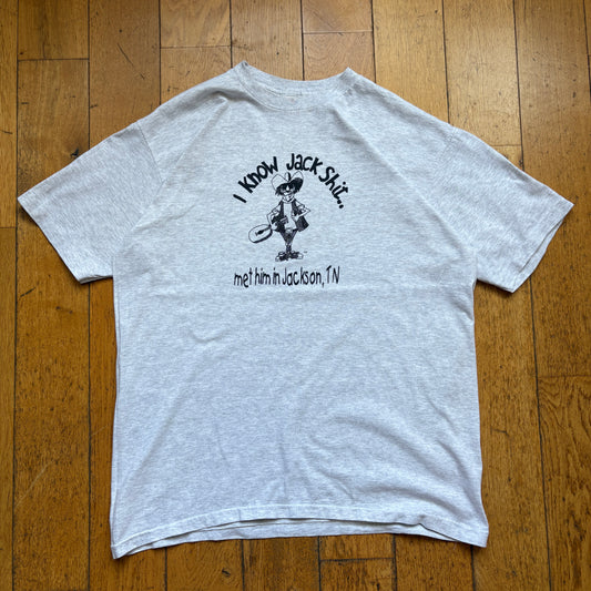 Vintage 90s Jack Shit Single Stitch Grey Graphic T-Shirt - XXL