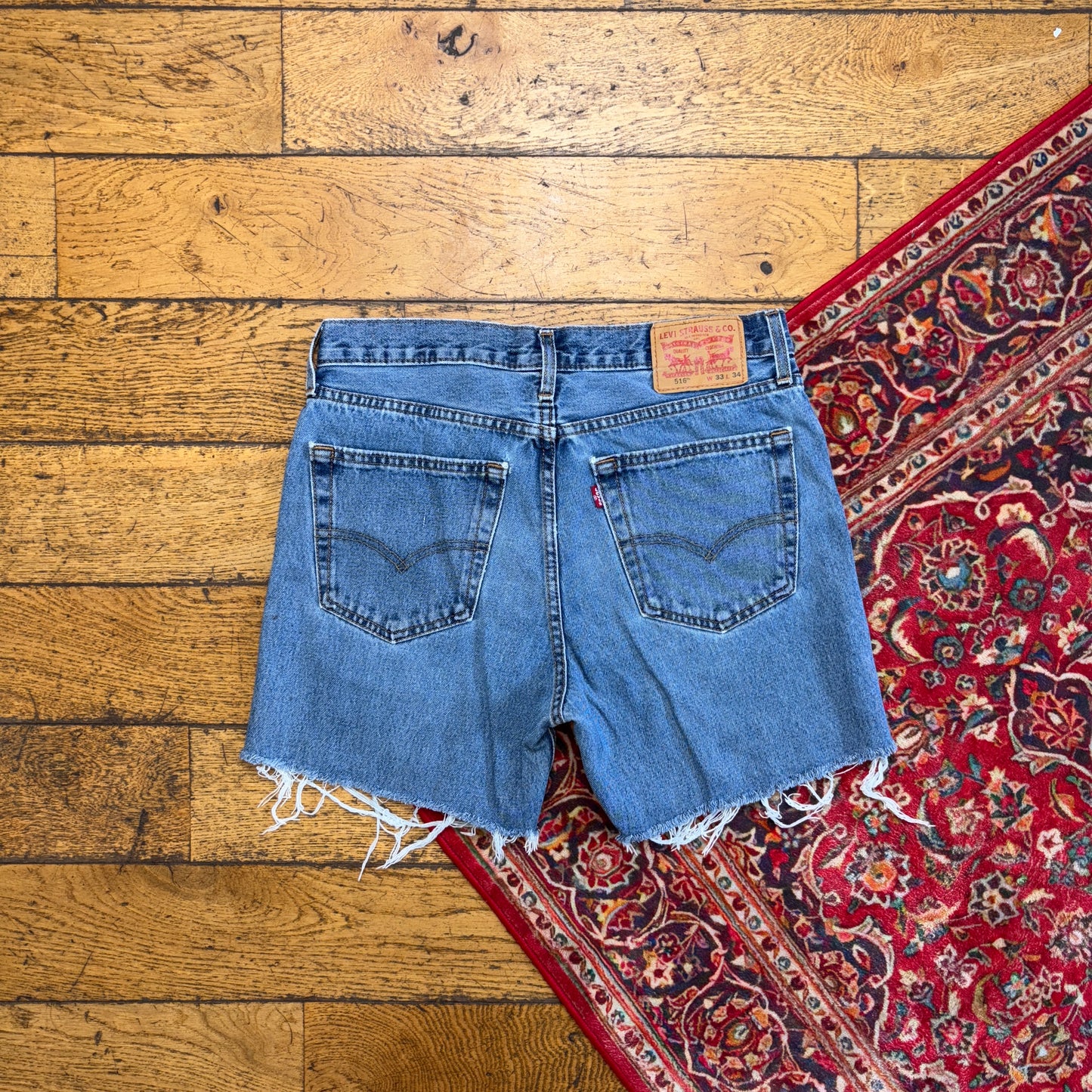 Vintage Levis 516 Blue Denim Shorts - 33