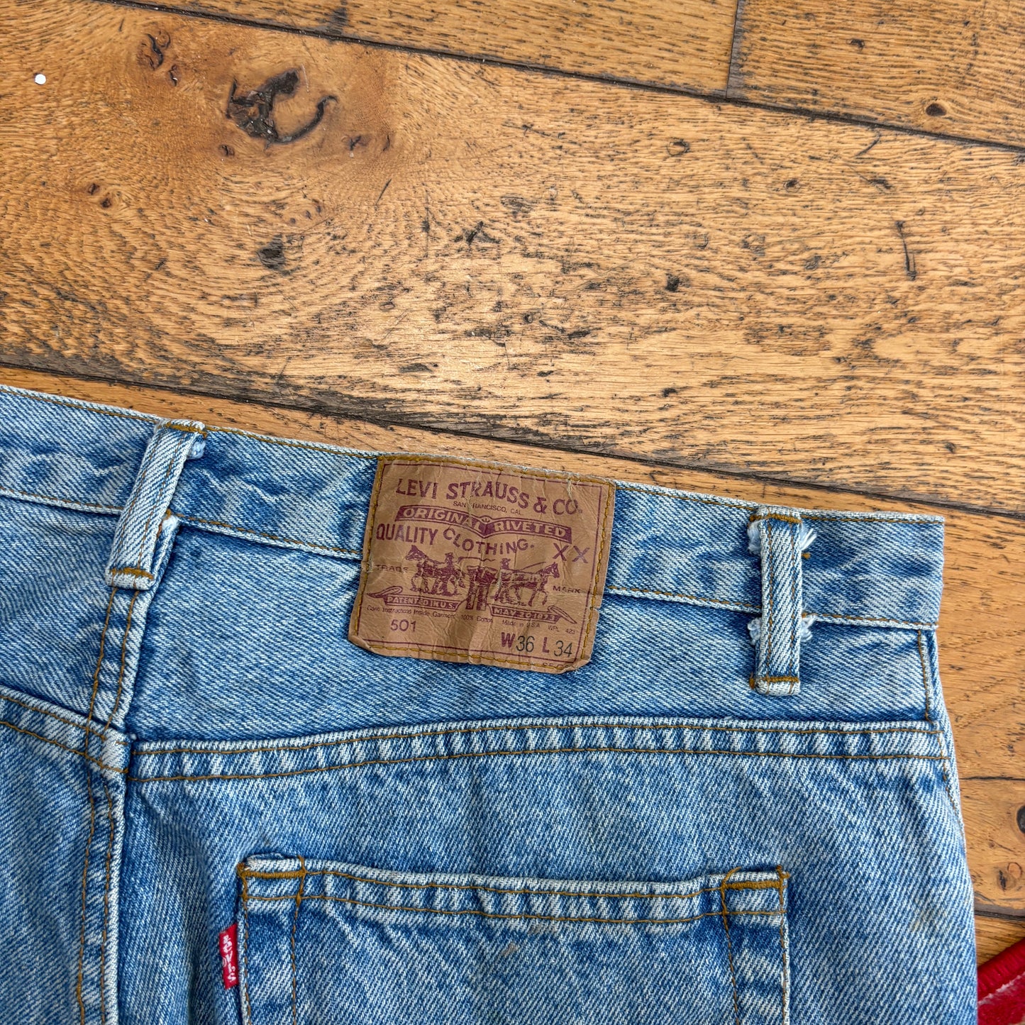 Vintage Levis 501 Straight Blue Denim Jeans - 36L