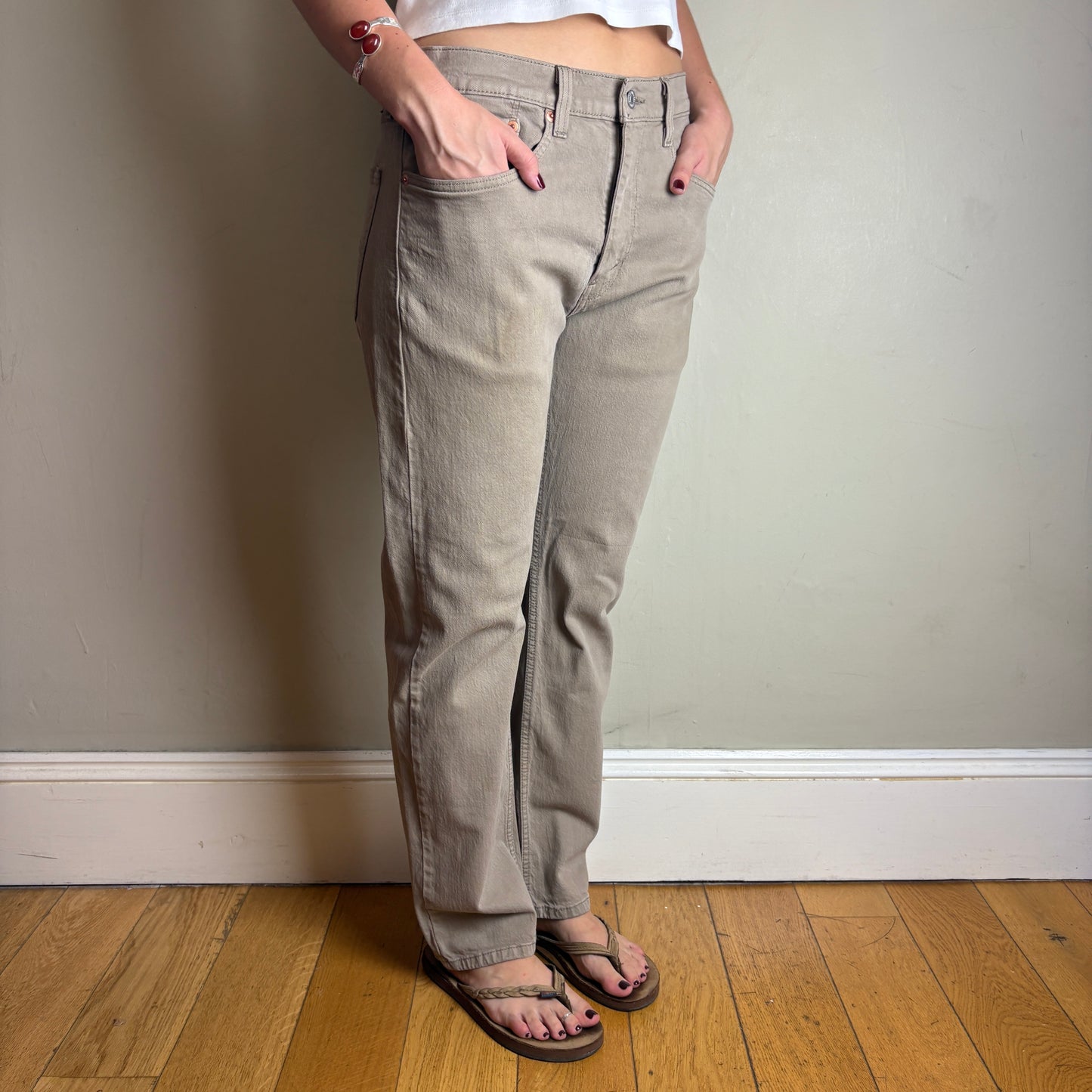 Vintage Levis 505 Straight Brown Denim Jeans - 32S