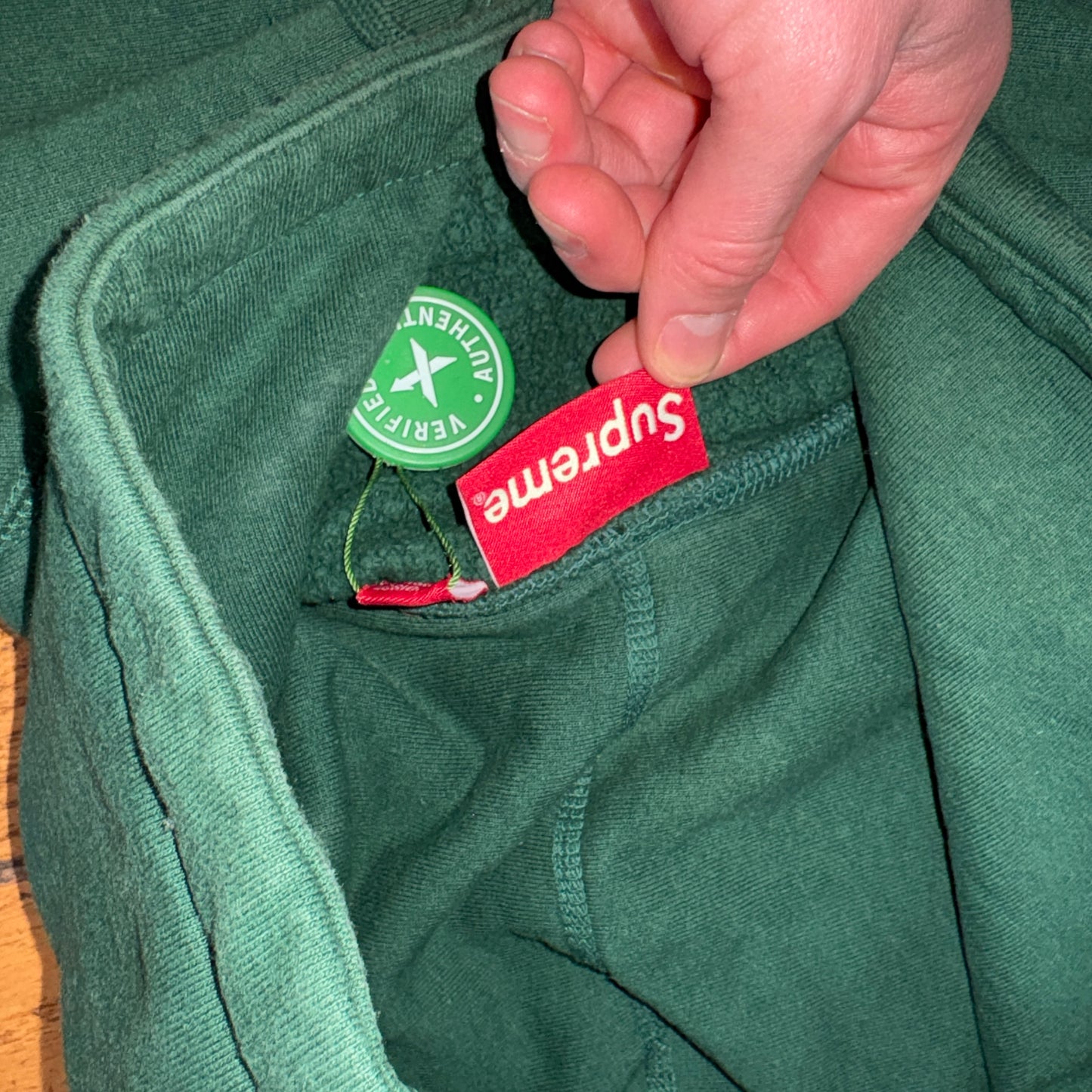 Vintage Supreme Green Arabic Hoodie Embroidered Sweatshirt - XL