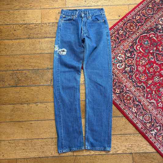 Vintage Levis 501 Straight Blue Denim Jeans - 27L